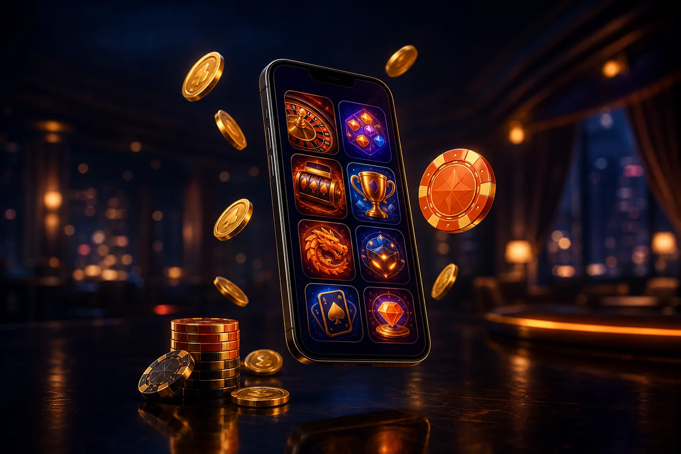 Joueur utilisant Nine Casino sur smartphone